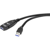 Renkforce USB-Kabel USB 3.2 Gen1 (USB 3.0 / USB 3.1 Gen1) USB-A Stecker, USB-A Buchse 5.00m Schwarz von Renkforce