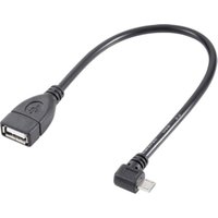 USB-Kabel usb 2.0 USB-Micro-B Stecker, usb-a Buchse 0.10 m Schwarz mit OTG-Funktion, vergo - Renkforce von Renkforce