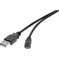 Renkforce - USB-Kabel usb 2.0 usb-a Stecker, USB-Micro-B Stecker 0.30 m Schwarz vergoldete Steckkontak von Renkforce