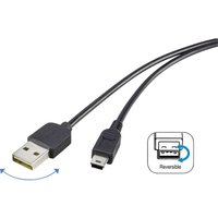 USB-Kabel usb 2.0 usb-a Stecker, USB-Mini-B Stecker 1.80 m Schwarz beidseitig verwendbarer - Renkforce von Renkforce