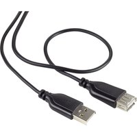 Renkforce - USB-Kabel usb 2.0 usb-a Stecker, usb-a Buchse 1.00 m Schwarz SuperSoft-Ummantelung RF-4080 von Renkforce