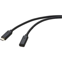 Renkforce - USB-Kabel usb 3.2 Gen2x2 usb-c® Stecker, usb-c® Buchse 1.00 m Schwarz PVC-Mantel RF-475522 von Renkforce
