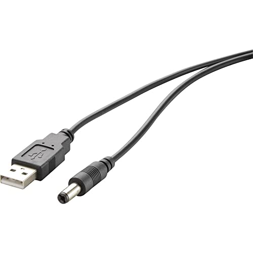 Renkforce USB-Stromkabel USB 2.0 USB-A Stecker, DC Stecker 3,5 mm 1.00 m Schwarz vergoldete Steckkontakte RF-4079667 von Renkforce