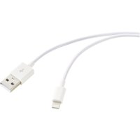 USB-Kabel usb 2.0 usb-a Stecker, Apple Lightning Stecker 1.00 m Weiß (frosted) RF-5724084 - Renkforce von Renkforce