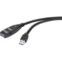 Renkforce - USB-Kabel usb 3.2 Gen1 (usb 3.0 / usb 3.1 Gen1) usb-a Stecker, usb-a Buchse 5.00 m Schwarz von Renkforce