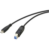 Renkforce - USB-Kabel usb 3.2 Gen1 usb-c® Stecker, usb-b Stecker 1.80 m Schwarz Gesamtschirm RF-572040 von Renkforce
