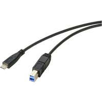 Renkforce - USB-Kabel usb 3.2 Gen1 usb-c® Stecker, usb-b Stecker 1.80 m Schwarz Gesamtschirm RF-572040 von Renkforce