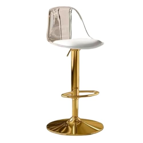 Bar StüHle Barstuhl kann angehoben und gedreht Werden, Leichter, luxuriöser, transparenter Barstuhl aus Acryl, hoher Hocker for Zuhause, Rezeption Bar Chair (Color : White, Size : A) von Renmi