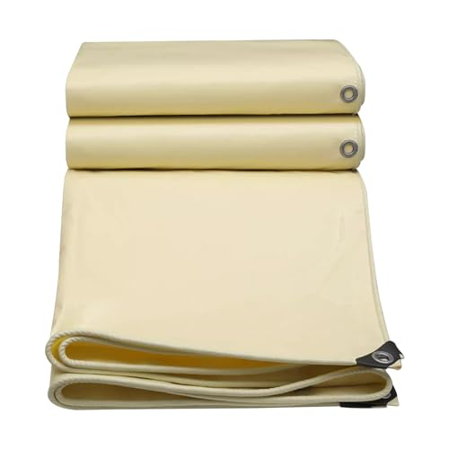 Robuste Plane wasserdicht, beige Plane 3m x 4m 500g/m² Planenabdeckung mit verstärkten Ösen, Plane faltbar regensicheres Planenzelt (Size : 4x5m) von Renmlion