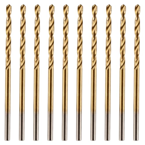 10 x HSS M2 Vollgeschliffene Bohrer Zinn titannitrid beschichtet DIN338 Standard - 1.6mm x 43mm (1/16) von Rennie Tool Company