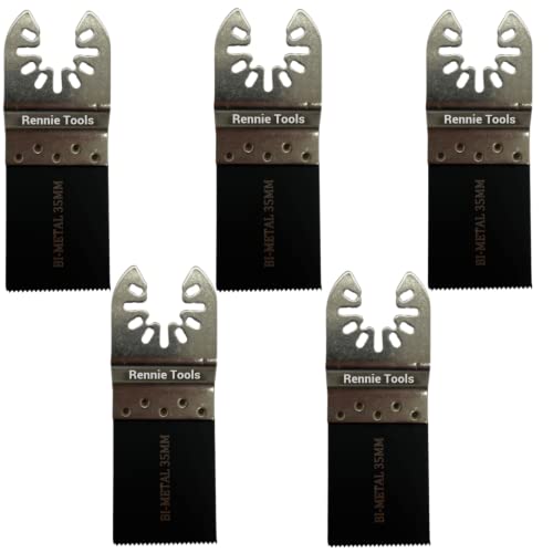 5 x 35 mm Bi-Metall Multi Tool Klingen Sägeblätter für Holz & Metall Cutter Säge Set Kompatibel mit Dremel Fein Multimaster Makita Etc Oszillierend von Rennie Tool Company