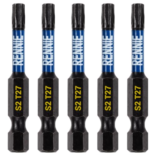 5 x Rennie Tools 50 mm lang T27 TX27 Schlagschrauber-Bits Set Heavy Duty Magnetic Torx Schraubendreher-Bit-Set Schwarz Oxid beschichtete Torx-Schlagschrauber-Bits Torx-Bit-Set 5 x Rennie Tools 50 mm lang T27 TX27 Schlagschrauber-Bits Set Heavy Duty Magnetic Torx Schraubendreher-Bit-Set Schwarz Oxid beschichtete Torx-Schlagschrauber-Bits Torx-Bit-Set von Rennie Tool Company