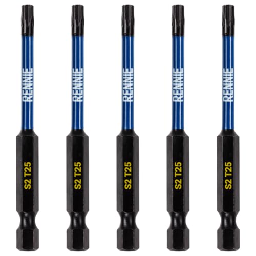 5 x Rennie Tools 75 mm lange T25 TX25 Schlagschrauber-Bits Set Heavy Duty Magnetic Torx Schraubendreher-Bit-Set Schwarz Oxid beschichtete Torx-Schlagschrauber-Bits Torx-Bit-Set 5 x Rennie Tools 75 mm lange T25 TX25 Schlagschrauber-Bits Set Heavy Duty Magnetic Torx Schraubendreher-Bit-Set Schwarz Oxid beschichtete Torx-Schlagschrauber-Bits Torx-Bit-Set von Rennie Tool Company