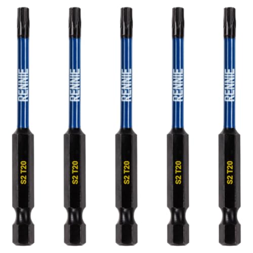 Rennie Tools T20 TX20 Schlagschrauber-Bit-Set, 75 mm lang, strapazierfähig, magnetisch, Torx-Schraubendreher-Bit-Set, schwarz oxidbeschichtete Torx-Schlagschrauber-Bits, Torx-Bit-Set, 5 Stück Rennie Tools T20 TX20 Schlagschrauber-Bit-Set, 75 mm lang, strapazierfähig, magnetisch, Torx-Schraubendreher-Bit-Set, schwarz oxidbeschichtete Torx-Schlagschrauber-Bits, Torx-Bit-Set, 5 Stück von Rennie Tool Company
