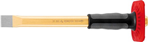 Rennsteig Flachmeißel (Meißel), mit Handschutz, 250 x 25 mm – Spezialstahl komplett gehärtet, nachschleifbar - 3112501 von Rennsteig