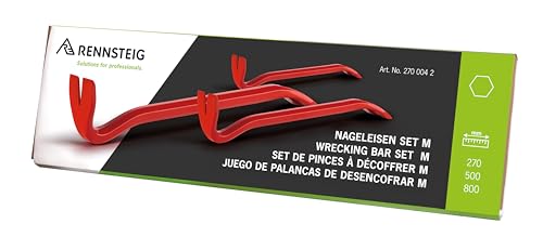Rennsteig Nageleisen-Set M (bestehend aus Nageleisen XS, Nageleisen mit 500 mm Länge, Nageleisen mit 800 mm Länge, Werkzeugset 3-tlg.) 270 004 2 von Rennsteig