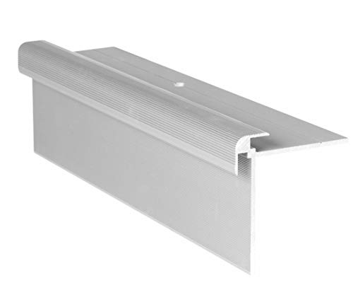 100 cm Treppenprofil CLASSIC 7 mm - Treppenkantenprofil für Treppenverkleidung und Treppenrenovierung - Farbe: Silber von RenoShop