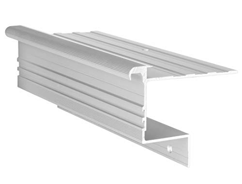 100 cm Treppenprofil STABIL 8,5 mm - Treppenkantenprofil für Treppenverkleidung und Treppenrenovierung - Farbe: Silber von RenoShop