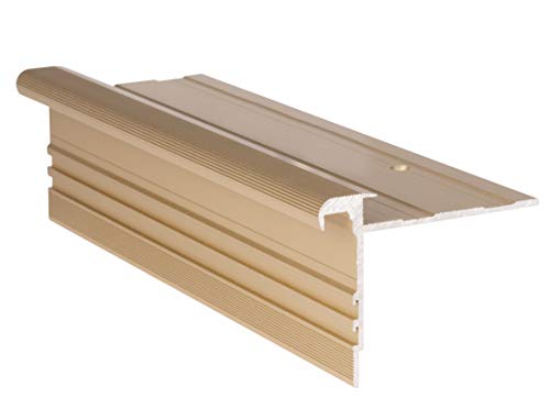 110 cm Treppenprofil STANDARD 8,5 mm - Treppenkantenprofil für Treppenverkleidung und Treppenrenovierung - Farbe: Messing von RenoShop