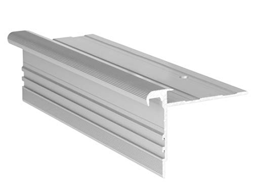 120 cm Treppenprofil STANDARD 8,5 mm - Treppenkantenprofil für Treppenverkleidung und Treppenrenovierung - Farbe: Silber von RenoShop