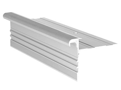 140 cm Treppenprofil STANDARD 14,5 mm - Treppenkantenprofil für Treppenverkleidung und Treppenrenovierung - Farbe: Silber von RenoShop