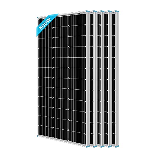 RENOGY 500W Solarmodul Monokristallin Solarpanel Photovoltaik Solarzelle Ideal zum Aufladen von 12V Batterien Wohnmobil Garten Camper Boot (100WX5) von Renogy