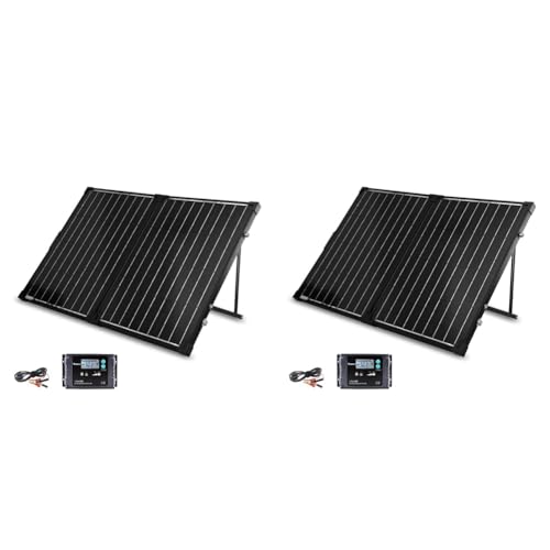 Renogy 100W 12V Mono Solarkoffer Wasserdicht 20A Solarregler LCD für Wohnmobil Camper Boot (Packung mit 2) von Renogy