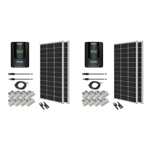 Renogy 12V 1KWh Solaranlage, Inselanlage Solar Set mit 200W 12V Monokristallin Solarmodul, 12V 40A MPPT Solarladeregler, Kabeln und Halterungen für Garten, Balkon, Camper, RV und Wohnmobil von Renogy