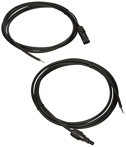 Renogy 3 m 12 AWG Adapter-Kit Solarkabel PV mit weiblichen und männlichen Steckern, verbinden Sie Solarpanel und Laderegler, 1 Paar, Schwarz von Renogy