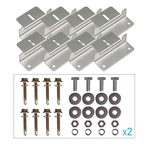 Renogy Solar Panel Z Brackets Holder 2 Sets, for Mounting Solar Panel Roof Mount Z Bracket with Nuts and Screws for Wohnmobil, Boat, Roof, Wall and Other Off-Gird Roof Installation, 8 Pieces von Renogy