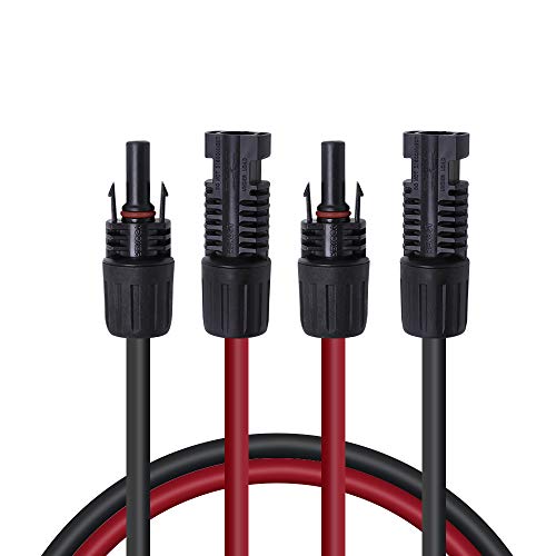 Renogy 7,8 m 12 AWG Solarmodul-Buchsen- und Stecker, Verlängerungskabel, 1 Paar, 6,8 m, 12 Gauge, Rot und Schwarz von Renogy