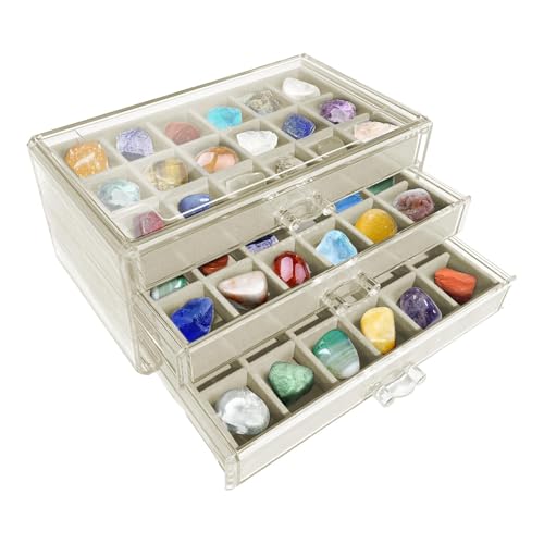 Edelstein Vitrine Rock Sammelbox 54 Fächer, 3 Schubladen, Transparente Acryl Stein Sammelbox, Schmuckkästchen,Aufbewahrungsbox Für Kinder Aufbewahrungsbox Crystal Organizer,15,5 X 23,7 X 10,8 Cm Edelstein Vitrine Rock Sammelbox 54 Fächer, 3 Schubladen, Transparente Acryl Stein Sammelbox, Schmuckkästchen,Aufbewahrungsbox Für Kinder Aufbewahrungsbox Crystal Organizer,15,5 X 23,7 X 10,8 Cm von Renopfect