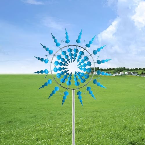 Magic Windmill, Metall-Windmühle, 93cm Garten Wind Spinner Einzigartige Und Magische Metall Windmühle, Windspinner Spinner Skulpturen Windfänger, Rasen Wind Spinners Für Outdoor Wind Catcher von Renopfect