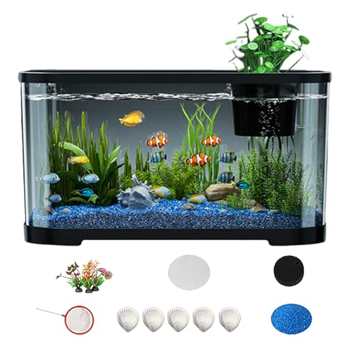 Renopfect Aquarium,Aquarium-Set - Komplettset Mit Zubehör Für Anfänger Erwachsene Guppys Quallen Kampffische Zimmer Schreibtisch Deko von Renopfect