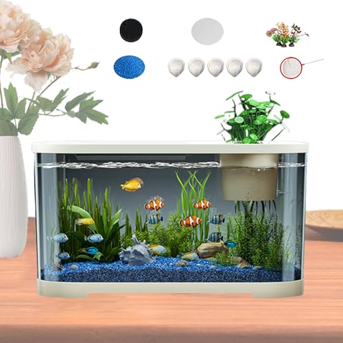 Renopfect Aquarium Tank, Kleines Aquarium, Set mit Zubehör Schreibtisch Deko für Zimmer Erwachsene Betta Guppy Renopfect Aquarium Tank, Kleines Aquarium, Set mit Zubehör Schreibtisch Deko für Zimmer Erwachsene Betta Guppy von Renopfect