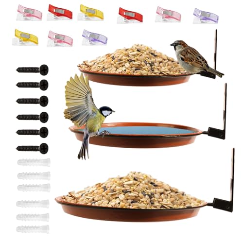 Renopfect Baummontierter Vogelfutterautomat - Mit Vogeltränke - 3 teiliges Set Futter Und Wasserschalen Für Zaun Garten Balkon Terrasse von Renopfect