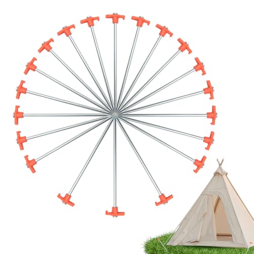 Renopfect Bodenpflöcke für Zelte,Camping Planen Zeltpflöcke | 20 Stück windfeste Metall Spitzen für Bergwandern Planenaufbau Sand Garten Terrasse Rasen Trekking von Renopfect