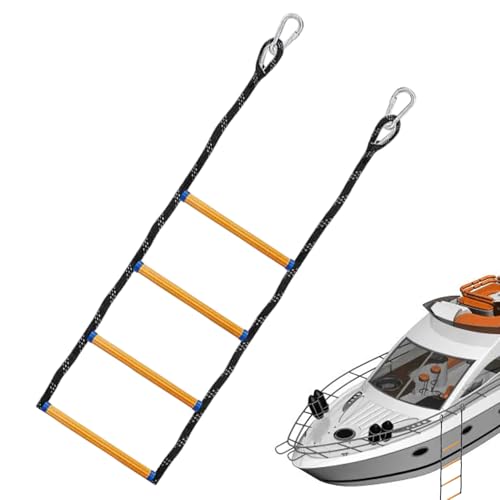 Renopfect Bootleiter Verlängerung | Bootsnotausstiegsleiter Stufen,Tragbare Sicherheitsschritte Mit Faltdesign Für Marine Pool See Schwimmen Kajak Raft von Renopfect