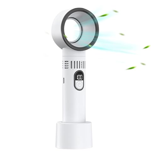 Renopfect Flügelloser Tischventilator | Tragbarer Tischventilator Handlich | Coole Gadgets Mit 5 Geschwindigkeitsstufen, Wiederaufladbar Digitaldisplay Luftzirkulator Touch-Control Für Tisch, Reisen & von Renopfect