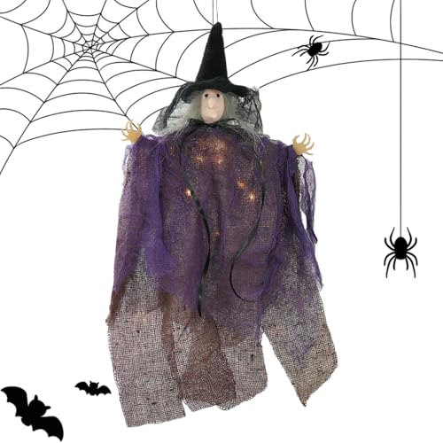 Renopfect Halloween Hexe Deko,Leuchtender Gruselhexen Schmuck Für Weihnachtsbaum - Kompakte Gruselige Halloween Dekoration für Garten, Innenhof, Spukhaus, Wohnzimmer und mehr von Renopfect