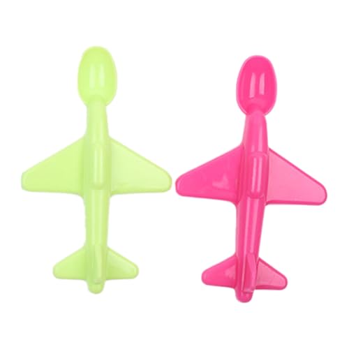 Renopfect Kinderlöffel, Baby -Fütterungslöffel,Set von 2 Cartoon Dinner Löffel - Flugzeugform, helle Farbe, Bestecke Vorräte, Küchenutensilien -Gadget für Kindergartenhaus von Renopfect