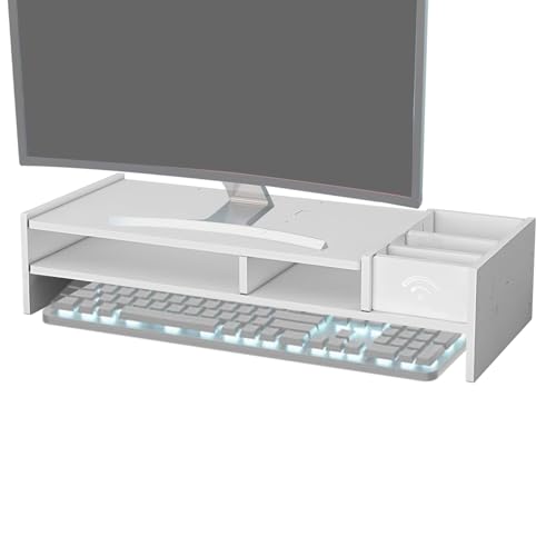 Renopfect Monitorhalterung | 3-Etagen Computergestell - Zubehör für Bildschirm Arbeitsplatz Büro Studium Studentenzimmer Arbeit Lesen Unterricht Schule von Renopfect