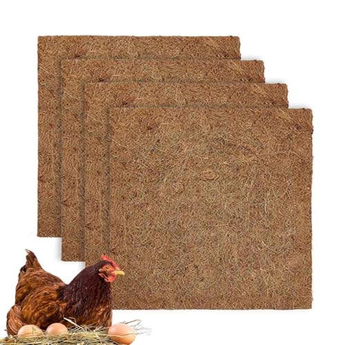 Renopfect Nistmatten für Hühner | 4 Stück Matte für Eierunterlage, wiederverwendbares Kissen zum Einlegen von Eiern und Vogelhäusern für Hühnerställe im Innen- und Außenbereich von Renopfect