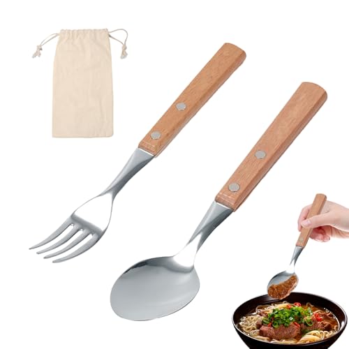 Renopfect Outdoor Besteckset - Gabel- Und Löffel-Set - Robustes Mehrfach Verwendbares Besteck mit Aufbewahrung für Haushalt Gastmahlzeiten Gäste Geschenk Hauswarming Hochzeit von Renopfect