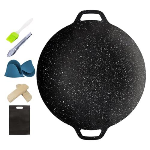 Renopfect Runde Grillplatte - Korea Grillpfanne Mit Antihaftbeschichtung - Multifunktionales Tragbares Kochzubehör für Camping Kochen Hausgarten Picknick Barbecue-Party Renopfect Runde Grillplatte - Korea Grillpfanne Mit Antihaftbeschichtung - Multifunktionales Tragbares Kochzubehör für Camping Kochen Hausgarten Picknick Barbecue-Party von Renopfect