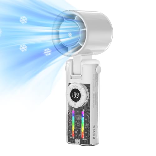 Renopfect Tragbarer Elektrischer Ventilator - Klappbarer Ventilator Mit Kühleffekt Und LED | Essenziell Bei Für Camping Reise Arbeit Picknick von Renopfect