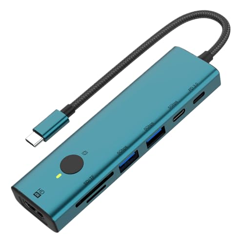 Renopfect USB Hub Für Laptop,USB 3.0 Adapter | 7-Fach Verteiler mit 5 Gbps und 4K Auflösung Bildschirmschlaffunktion für Laptop und PC-Monitor von Renopfect