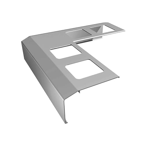 Renoplast® Aluminium Ecke 90° für Traufprofil K301 Grau | Fertigstellung von Terrassen und Balkonen | Fliesenböden auf Klebemörtel | Wasser ablaufsysteme Winkelprofil | Korrosionsschutz Balkonprofile von Renoplast