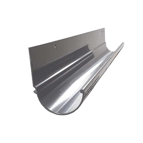 Renoplast® R50 Aluminium Dachrinnen | 200cm Grau halbrunde | Regenrinne Dachentwässerung Blechkantprofile | Gartenhaus Carport Terrasse Balkon-Steckrinne | Rinne für Dach Korrosionsschutz von Renoplast