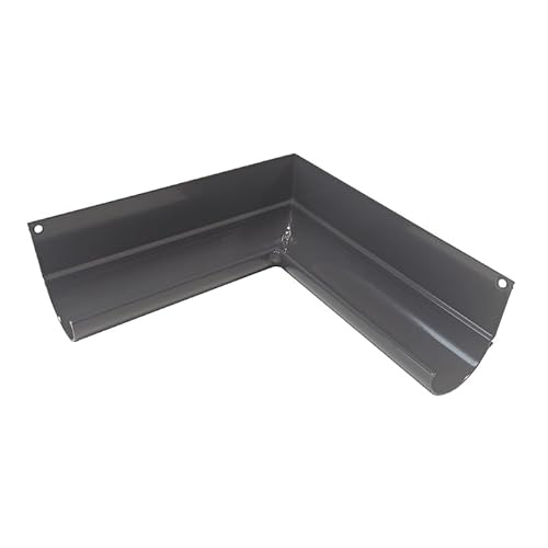Renoplast® R50 Aluminium Dachrinnenwinkel | Innenwinkel 90° Graphit | Dachrinnen Regenrinne Dachentwässerung Blechkantprofile | Gartenhaus Carport Terrasse Balkon-Steckrinne | Rinne für Dach von Renoplast